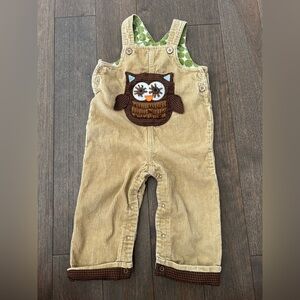 Mud pie owl overalls size 12-18 months